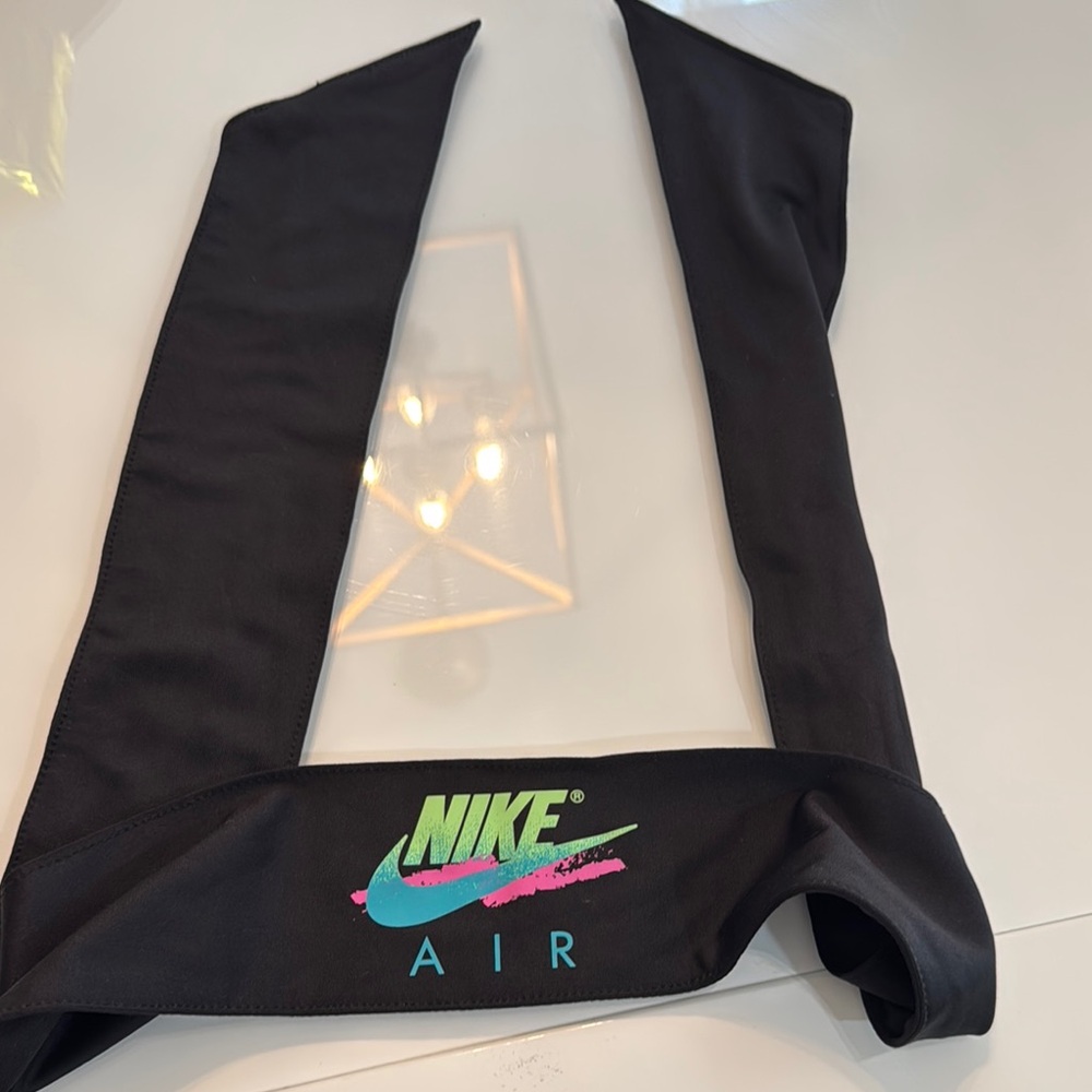 Nike Air Black Headband with Vibrant Logo